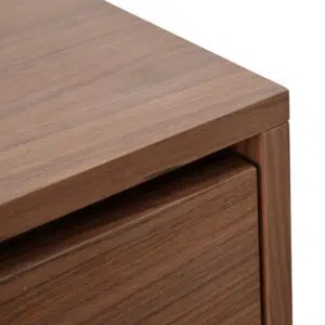 Leif Walnut Bedside Table, Retro Chic, Modern Design, Compact Size, Smooth Drawer, Elegant Wood Finish