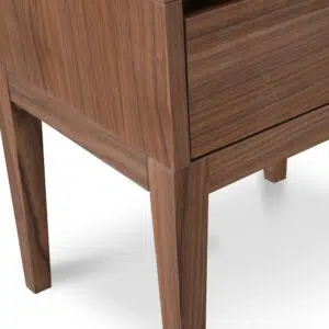 Leif Walnut Bedside Table, Retro Chic, Modern Storage Solution