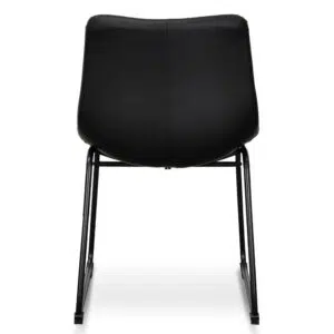 Atlas Dining Chair Black PU Set 2 Modern Ergonomic