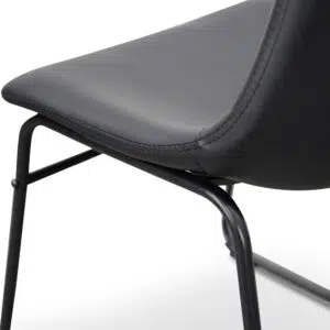 Atlas Dining Chair Black PU Set 2 Modern Industrial Ergonomic