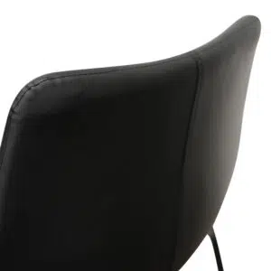 Atlas Dining Chair Black PU Set 2 Modern Ergonomic