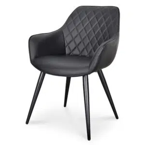 Elegant Black PU Dining Chair Set Modern Retro Style