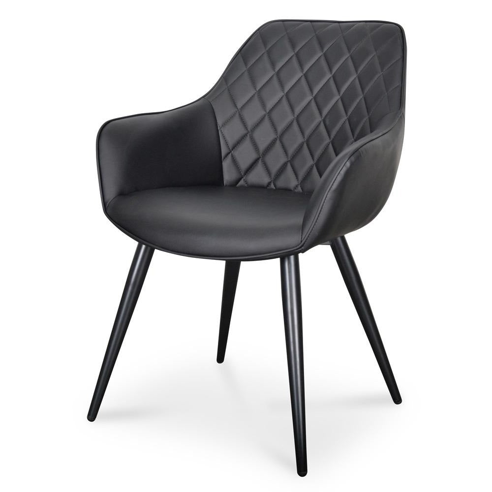 Elegant Black PU Dining Chair Set Modern Retro Style