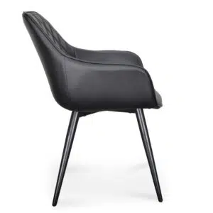 Elegant Black PU Dining Chair Set Modern Retro Style