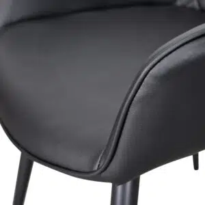Elegant Black PU Dining Chair Set Modern Retro Style
