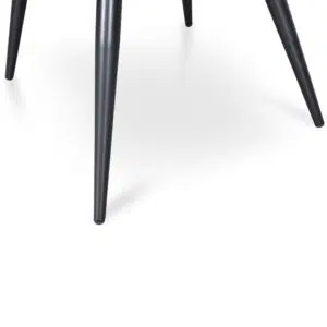 Elegant black PU dining chair set, mid-century style, quilted backrest, sturdy plywood frame, 60x63x84cm