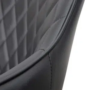 Elegance Dining Chair Black PU Set Modern Retro Style