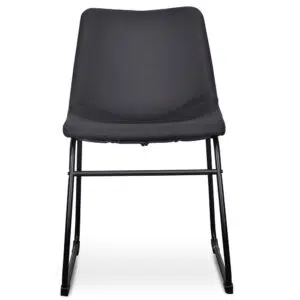 Black Modern Dining Chair Set of 2 Minimalist Steel Frame Urban Elegance