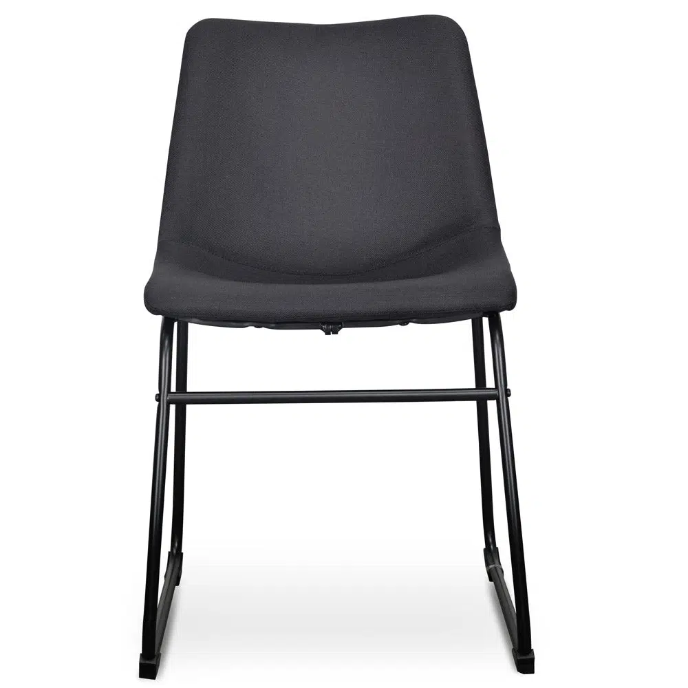Black Modern Dining Chair Set of 2 Minimalist Steel Frame Urban Elegance