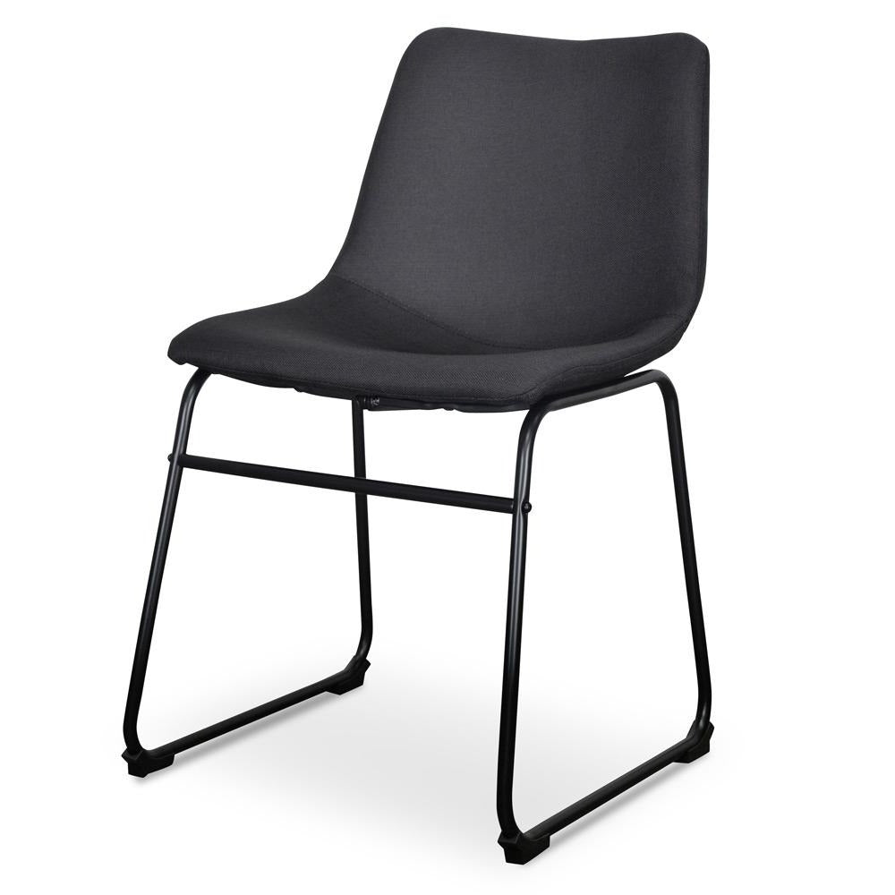 Black Modern Dining Chair Set of 2, Minimalist Danish Style, Durable Steel Frame