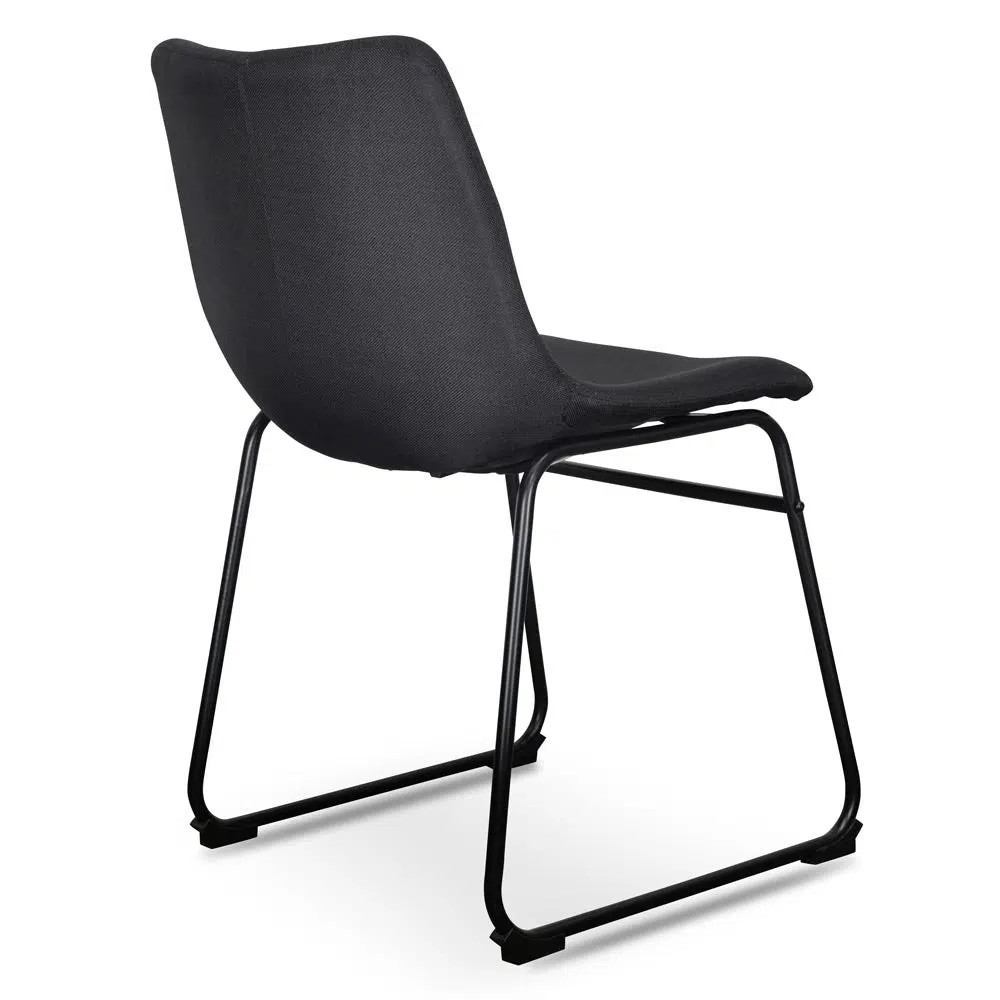 Black Modern Dining Chair Set of 2, Minimalist丹麦 Style, Durable Steel Frame