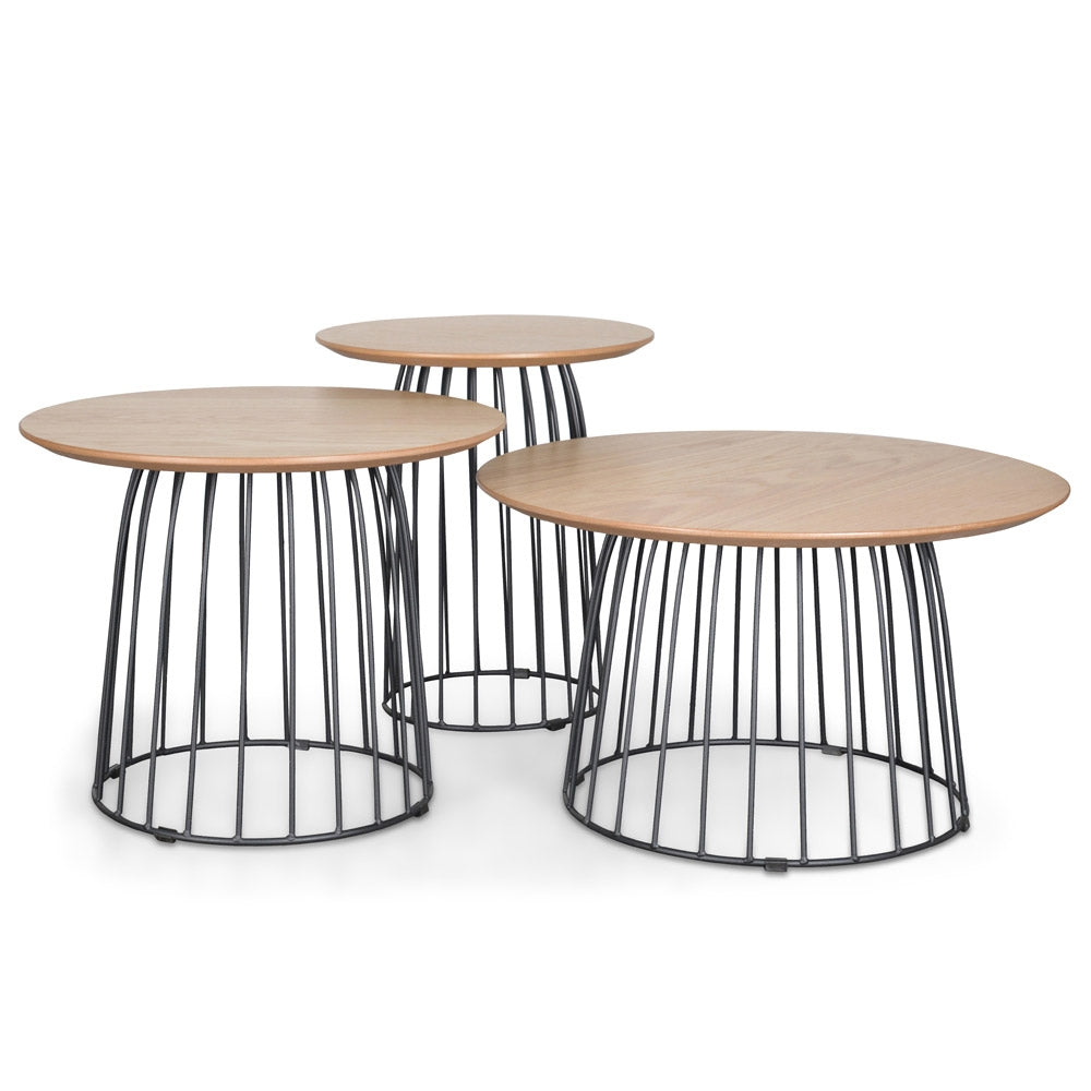 Elara Side Tables Set Natural Black Modern Living