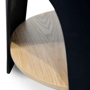 Eli Side Table Nat Wood Black Modern Storage
