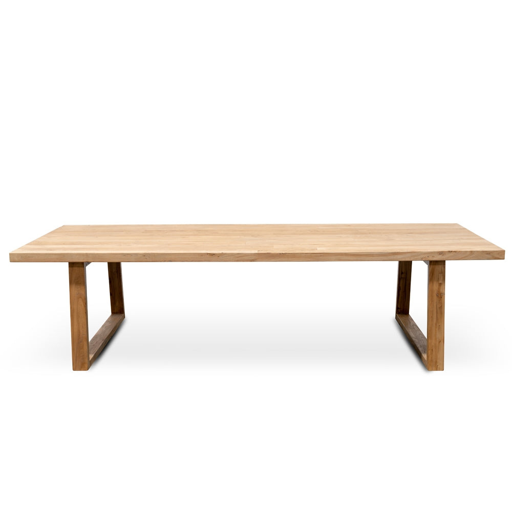 Natural 3m Dining Table, Reclaimed Elm Wood, Rustic Charm