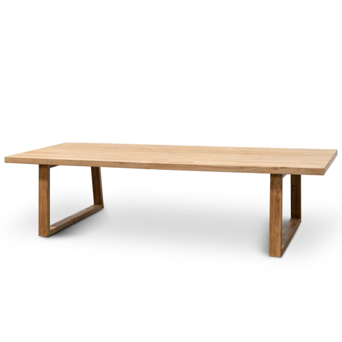 Reclaimed Elm Wood Dining Table, Natural, Rustic Charm, 3m Length, Sustainable Design