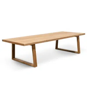 3m Reclaimed Elm Wood Dining Table, Natural Finish, Rustic Charm