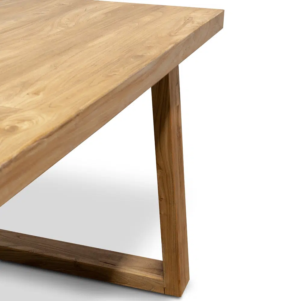 3m Reclaimed Elm Wood Dining Table, Rustic Charm, Natural Finish