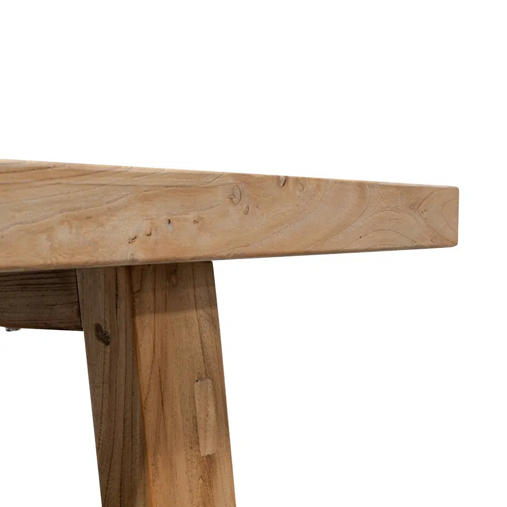 3m Reclaimed Elm Wood Dining Table, Rustic Charm, Eco-Conscious, Natural Finish