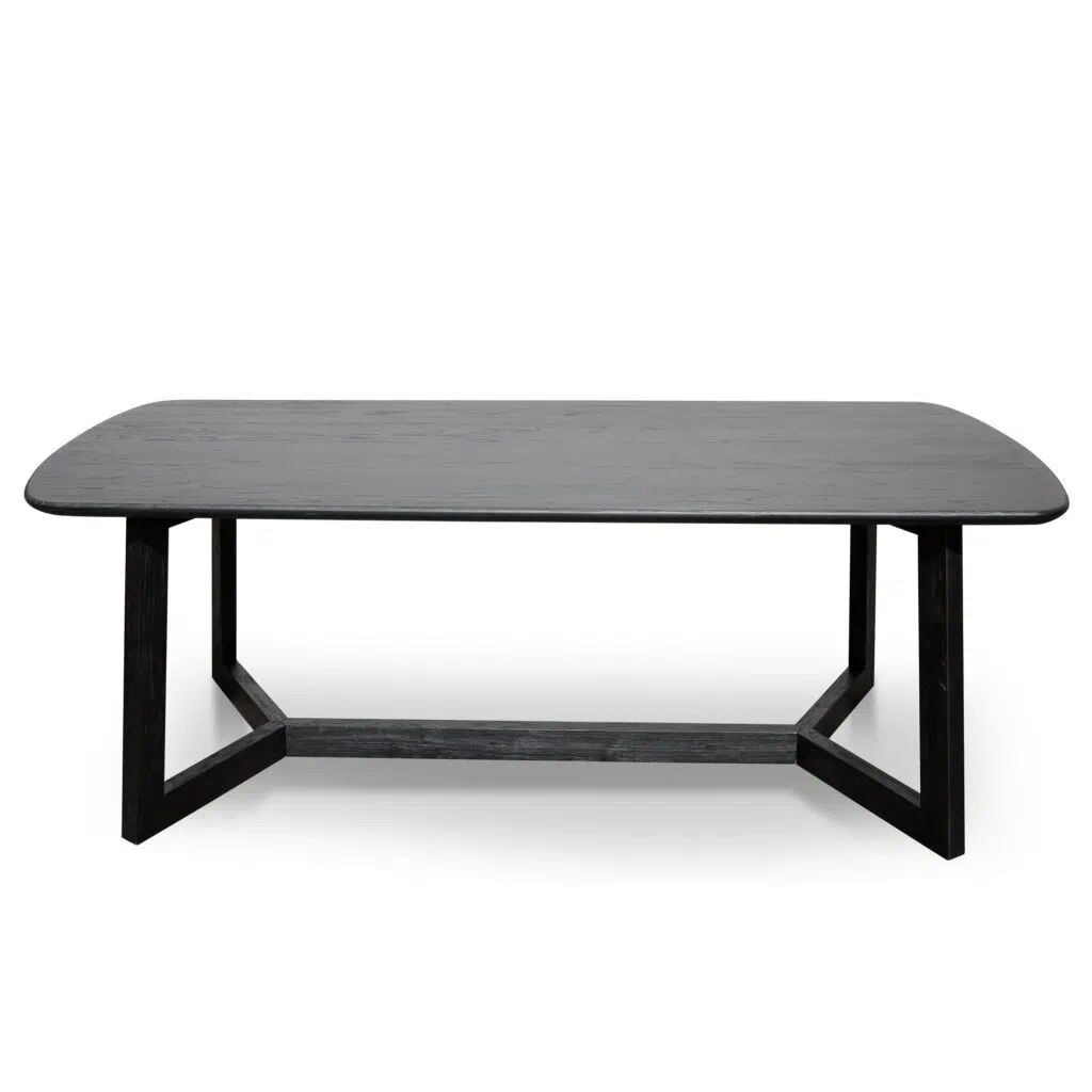 Mira Black Dining Table 2.2m Elm Veneer Modern