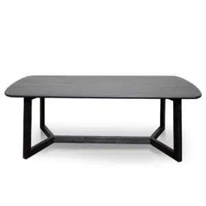 Mira Black Dining Table 2.2m Elm Veneer Modern