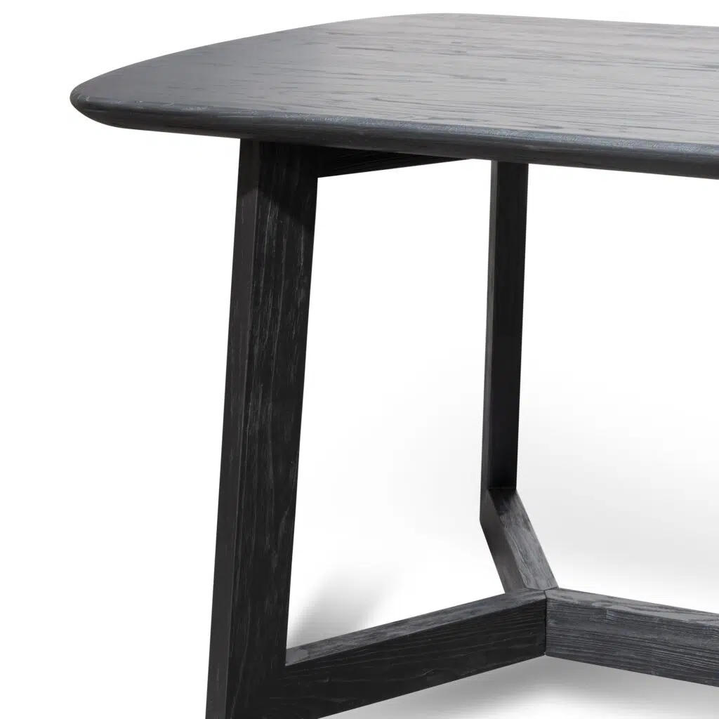 Black 2.2m Mira Dining Table, Elm Veneer, Modern Design