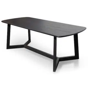 Mira Black Dining Table 2.2m Elm Veneer Modern Design