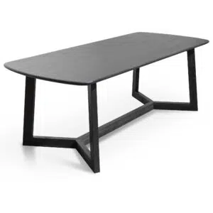 Mira Black Dining Table 2.2m Elm Veneer Modern Design