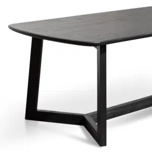 Mira 2.2m Black Dining Table, Elm Veneer, Modern Design