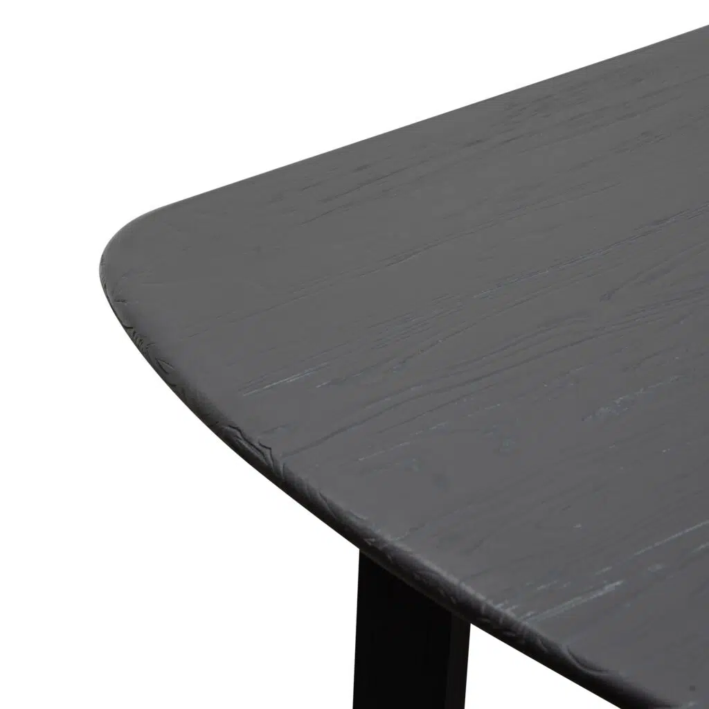 Mira Black Dining Table 2.2m Elm Veneer Modern