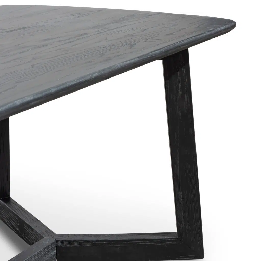 Black 2.2m Mira Dining Table, Elm Veneer, Modern Design