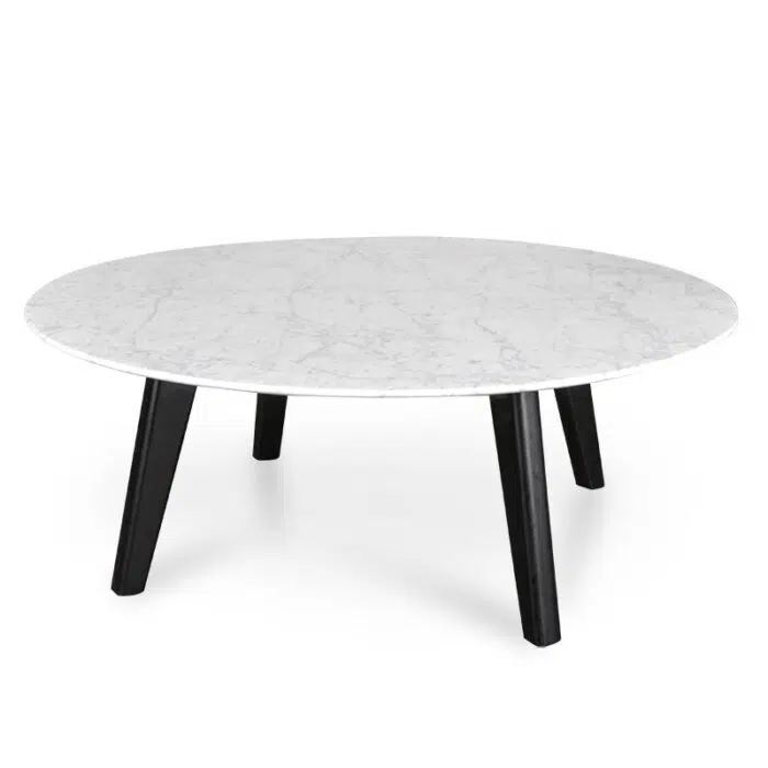 Luna 100cm Marble Coffee Table – Black