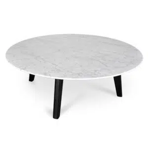 Luna 100cm Marble Coffee Table Black Modern Elegant Design