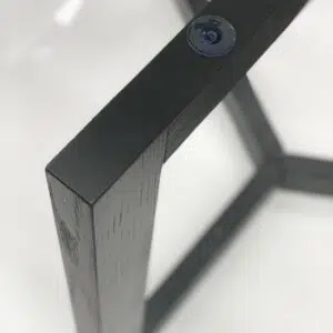 Eden 240cm Glass Top Dining Table, Black Base, Modern Geometric Design