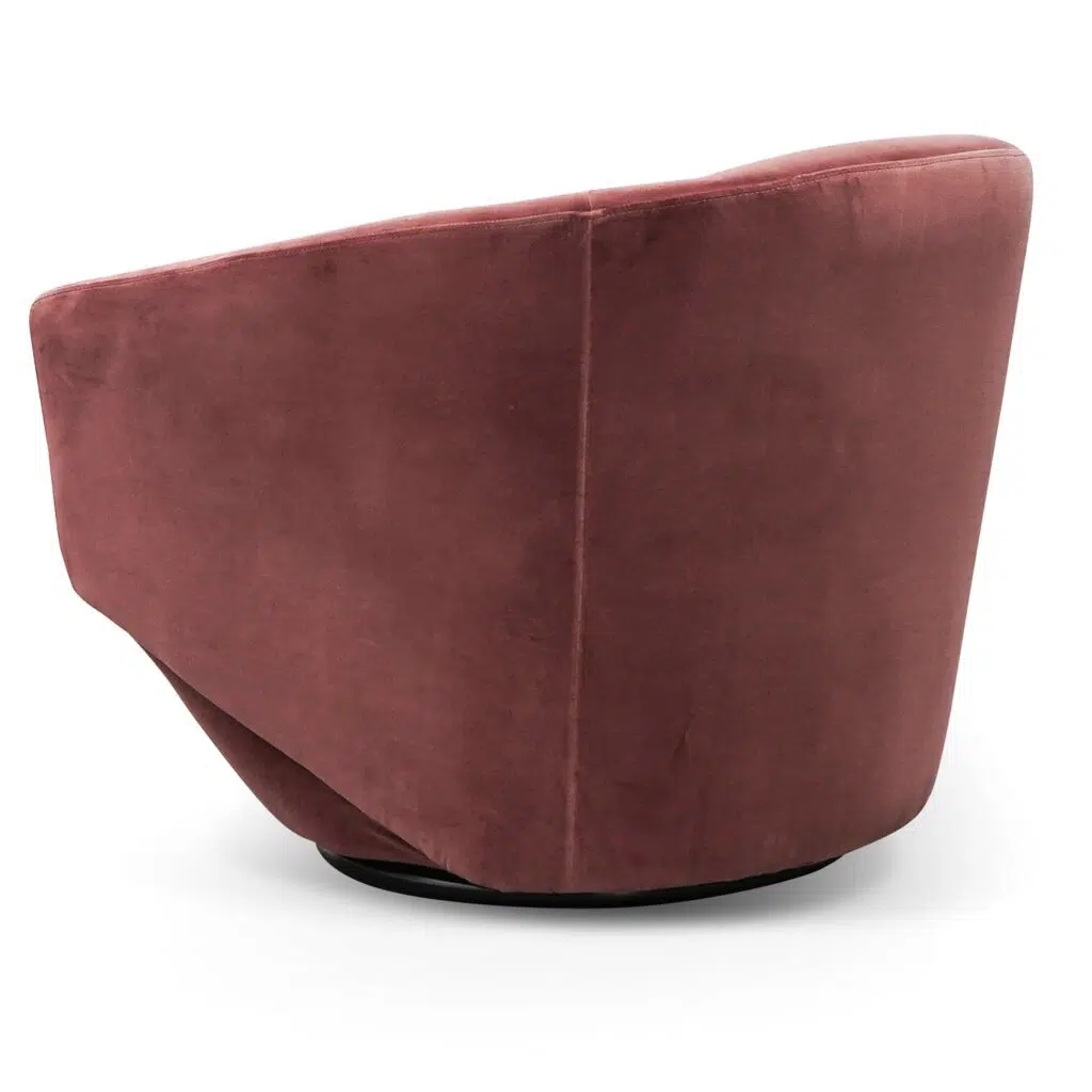 Blood Orange Swivel Chair, Modern Velvet, 360-Degree Base, 78x78x70cm