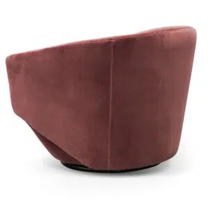 Blood Orange Swivel Chair, Modern Velvet, 360-Degree Base, 78x78x70cm