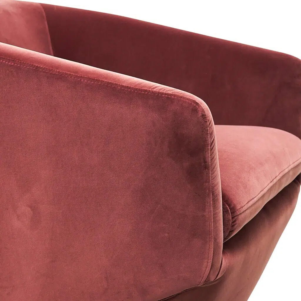 Blood Orange Swivel Chair, Modern Velvet, 360° Rotate, 78x78x70cm