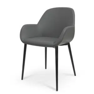 Eclipse Dining Chair Charcoal Grey Black Legs Modern Design