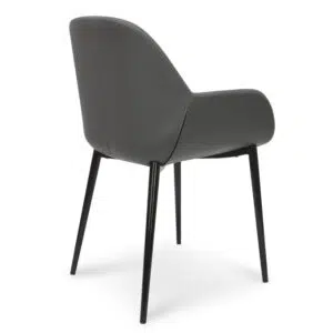 Eclipse Dining Chair Charcoal Grey Black Legs Modern Design