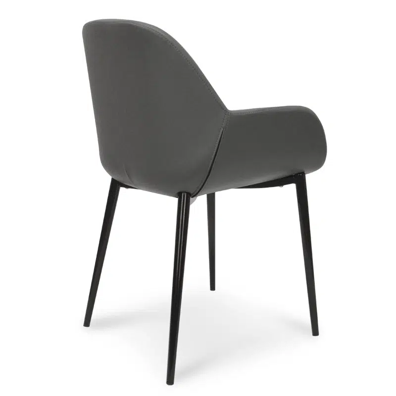 Eclipse Dining Chair Charcoal Grey Black Legs Modern Design