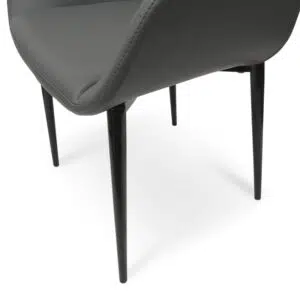 Eclipse Dining Chair Charcoal Grey Modern Design Wide Seat Black Legs