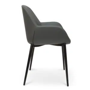 Eclipse Dining Chair Charcoal Grey Modern Design Black Legs