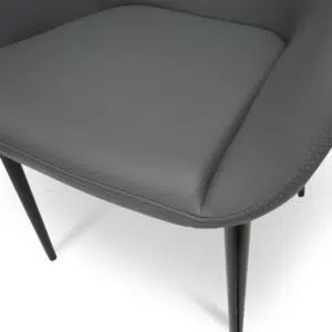 Eclipse Dining Chair, Charcoal Grey, Black Legs, Modern Design, 57x39x85cm, Comfortable Seat, Sleek Silhouette