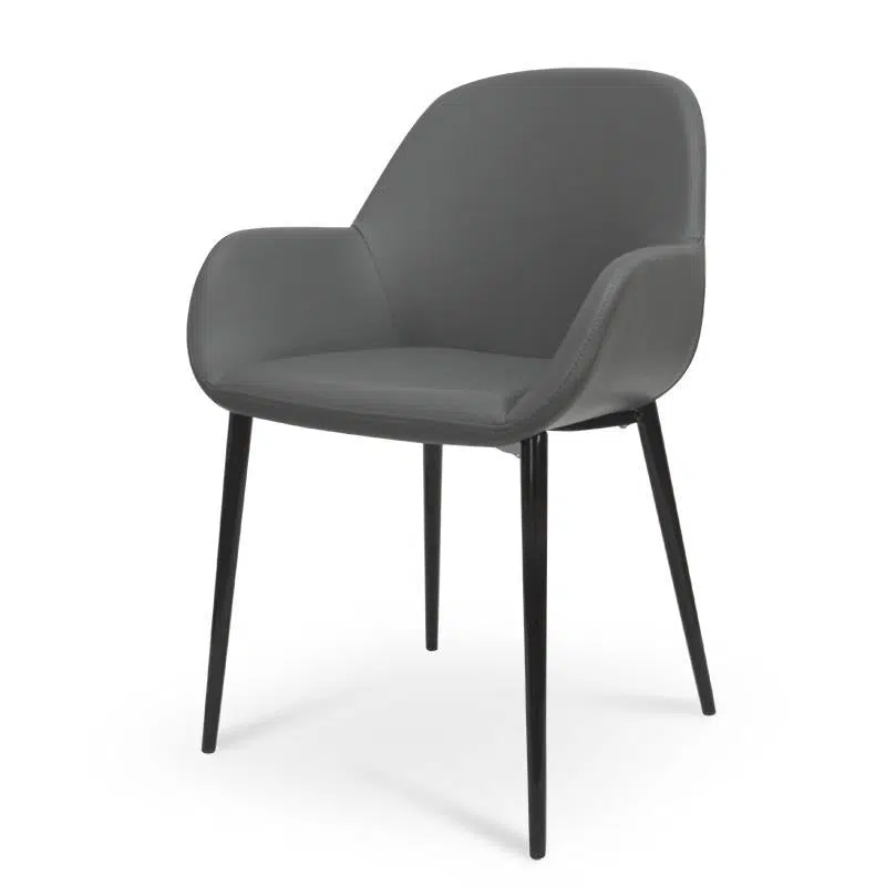 Eclipse Dining Chair Charcoal Grey Black Legs Modern Design