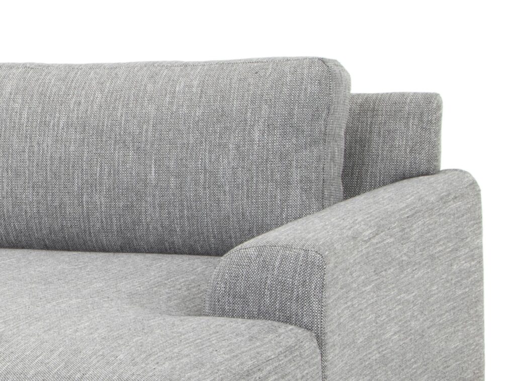 Graphite Grey 3 Seater Right Chaise Sofa with Black Legs