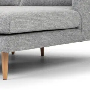Scandinavian 3-seater sofa with right chaise, graphite grey, natural legs