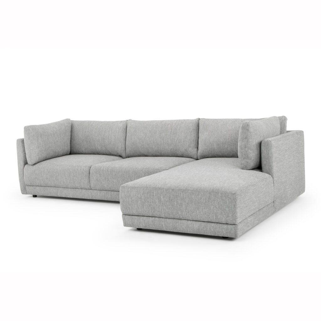 Graphite Grey 3 Seater Sofa with Right Chaise, Spacious Comfort