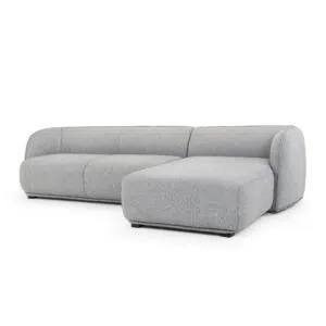 Graphite Grey 3 Seater Right Chaise Sofa, Retro Modern Design