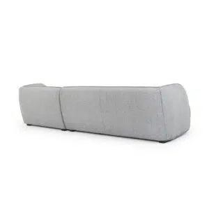 Graphite Grey 3 Seater Right Chaise Sofa, Retro Modern Design