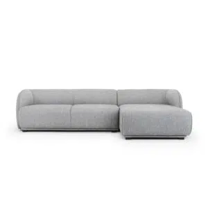 Graphite Grey 3 Seater Right Chaise Sofa, Retro Modern Design