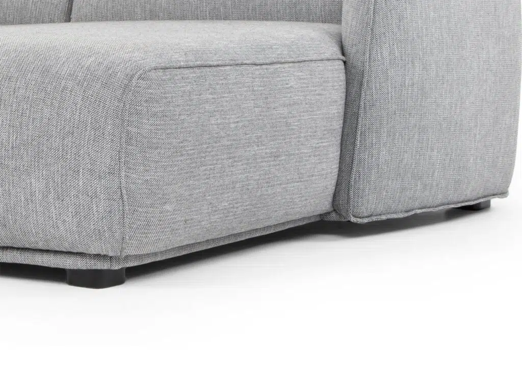 Graphite Grey 3 Seater Right Chaise Sofa, Retro Modern Design